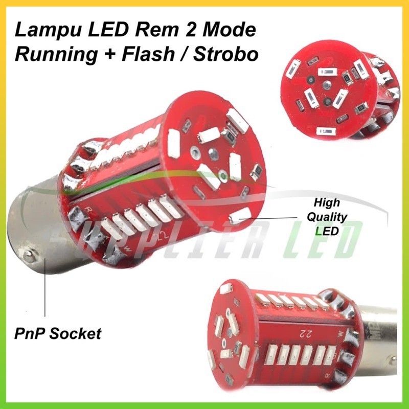 Lampu LED Rem Running Stoplamp Socket Bayonet 30 Mata