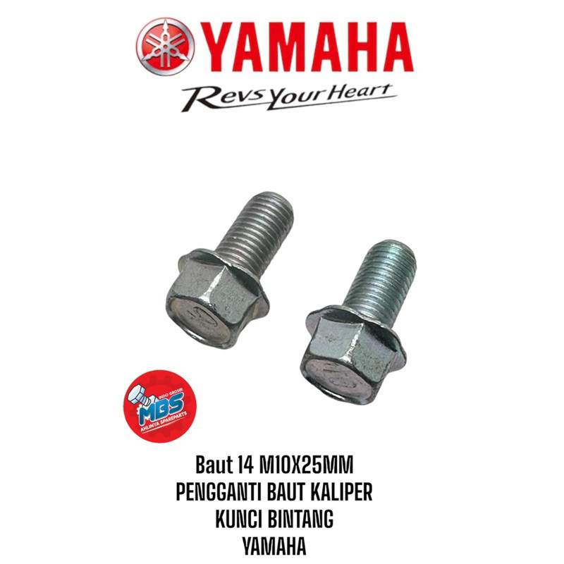 BAUT 14 M10X25 BAUT PENGGANTI BREKT KALIPER CAKRAM YAMAHA MIO SMILE SPORTI N MAX NEW JUPITER