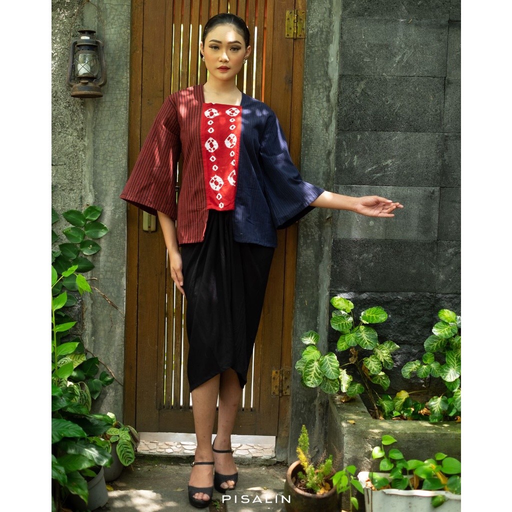 LURIK JAWA kebaya wanita Kebaya Kutu Baru Lurik Jumputan | Kebaya Blouse Trisha Pisalin