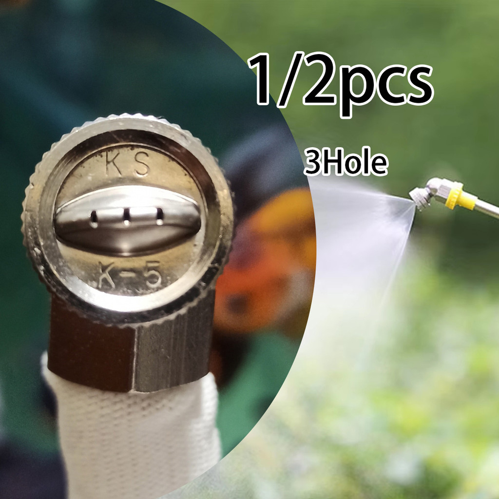 [1/2Pcs ]Nozle Sprayer K5 Pertanian Spuyer Kipas Nozzle Sprayer Tekanan Tinggi Kuningan 3 Kepala