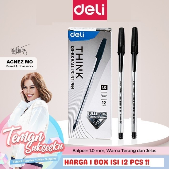 

Deli Ballpoint Pen / Pulpen Ballpen 1.0 mm Isi 12 pcs EQ3