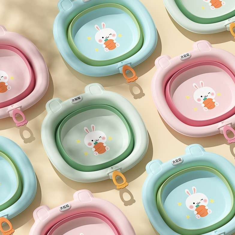 Baskom Lipat Basin Wastafel Anak Portable  Wadah Lipat Portable Bak Lipat Premium Lucu