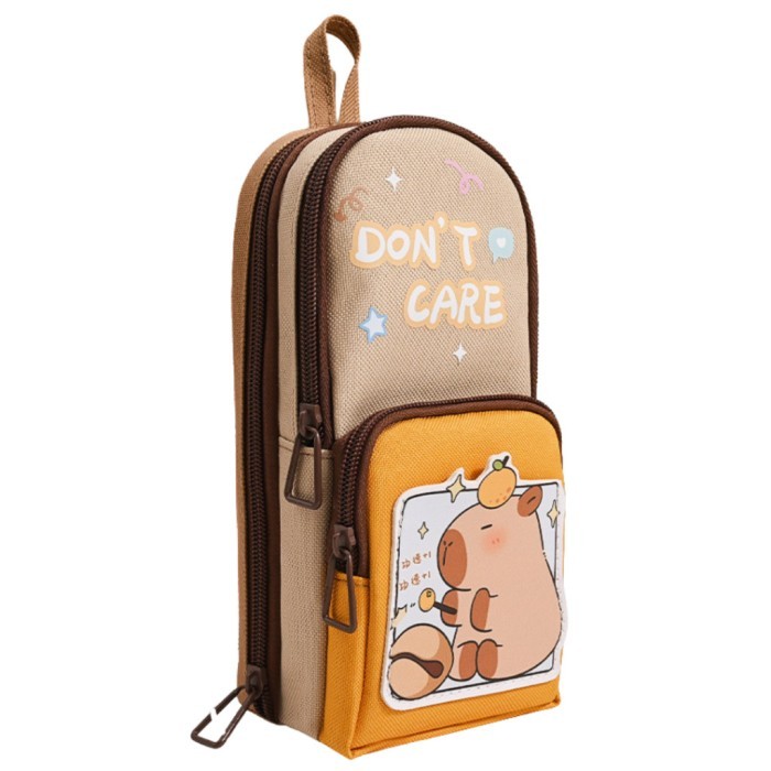 

RSM Tempat Pensil Lucu Kotak Pensil Serbaguna 6 Layers 3D 3 Resleting - CAPYBARA