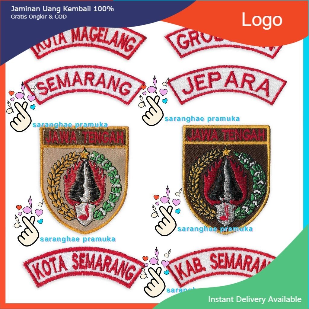 Bordir Ready Kwarcab Lokasi Pramuka Kwarda Jawa Tengah dan Lokasi Seluruh Jawa Tengah Pramuka Logo B