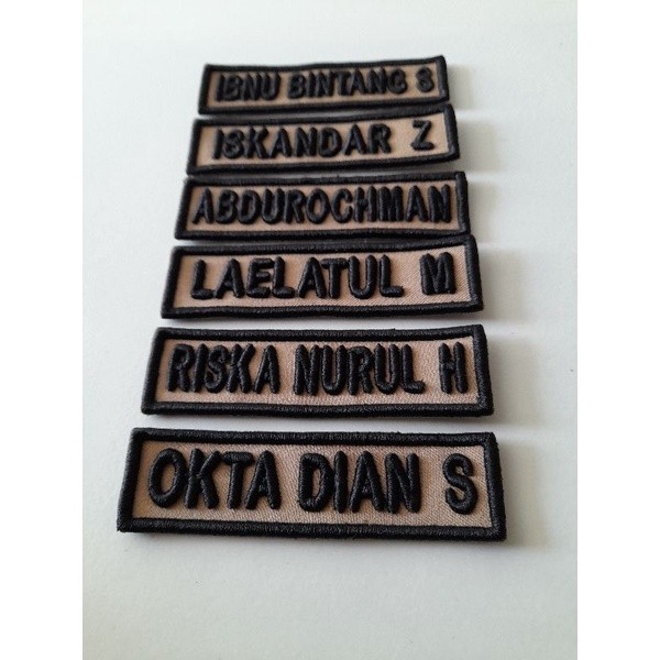 Bordir Bordir Timbul Nama nama pramuka