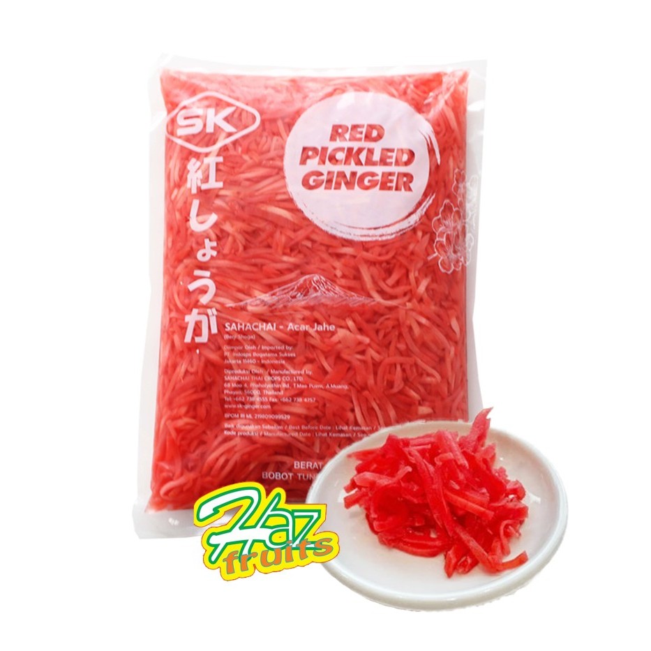 

Red Pickled Ginger Kizami Beni Shoga Sahachai | Acar Jahe Merah 1,5 Kg