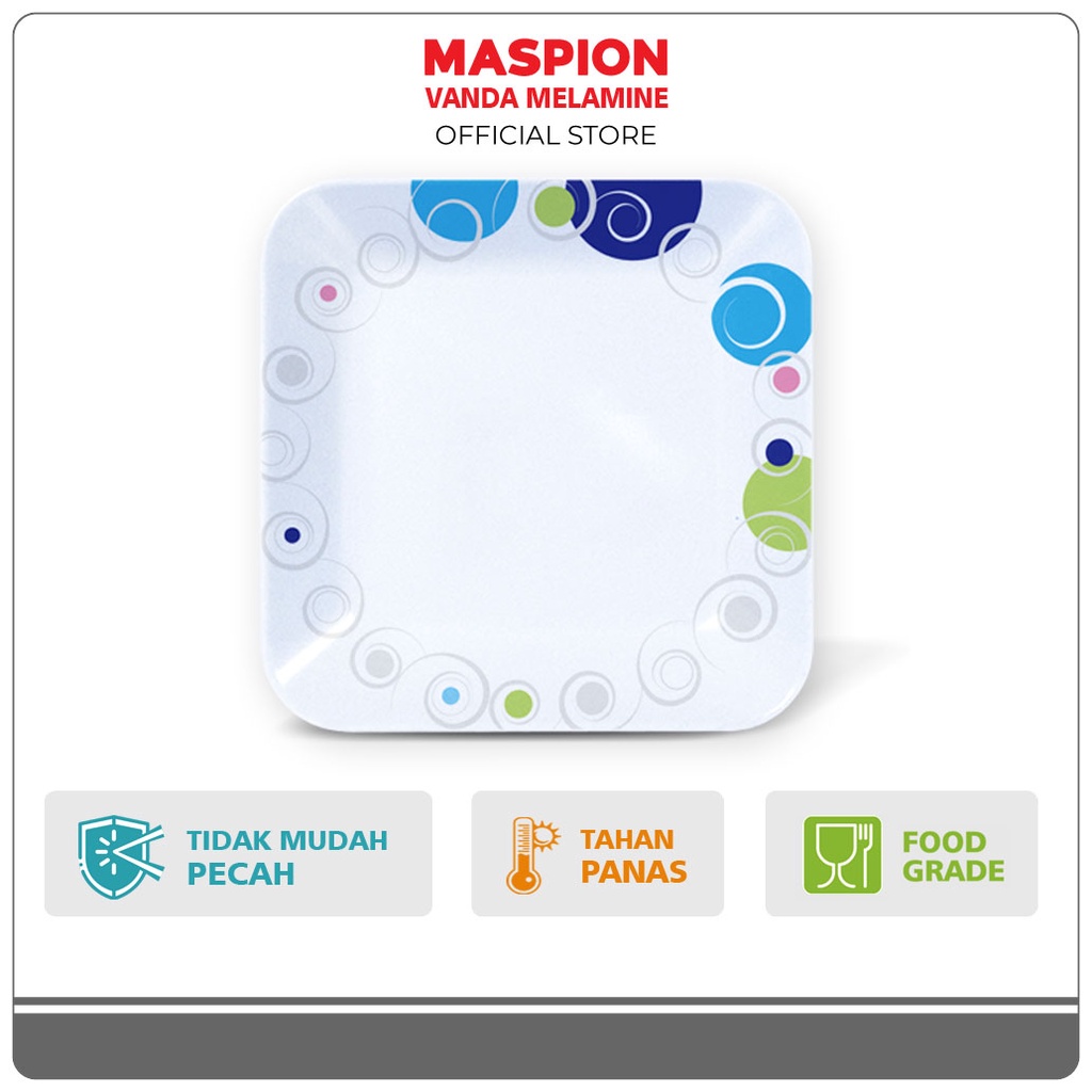 Maspion Vanda Melamin Piring Kotak 5.5 Inch