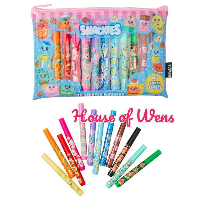 

SMIGGLE SNACKIES SCENTED MARKER PACK X12 - SPIDOL WANGI