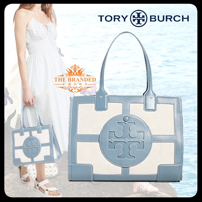 VS Tas Tory Burch B0921SQWBV Women's Ella Canvas Quadrant Mini Tote Vvv