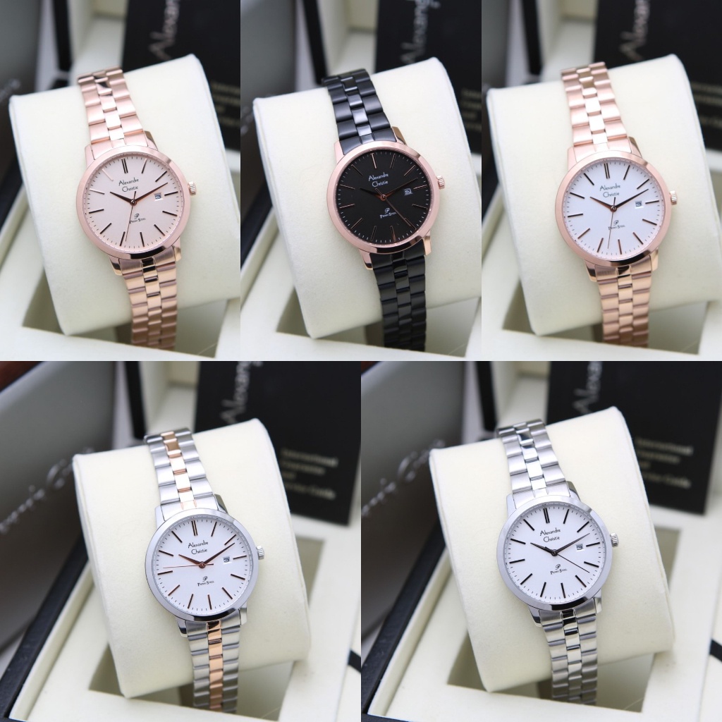 ALEXANDRE CHRISTIE 1007 AC1007LDB STAINLESS STEEL BLACK WANITA ORIGINAL