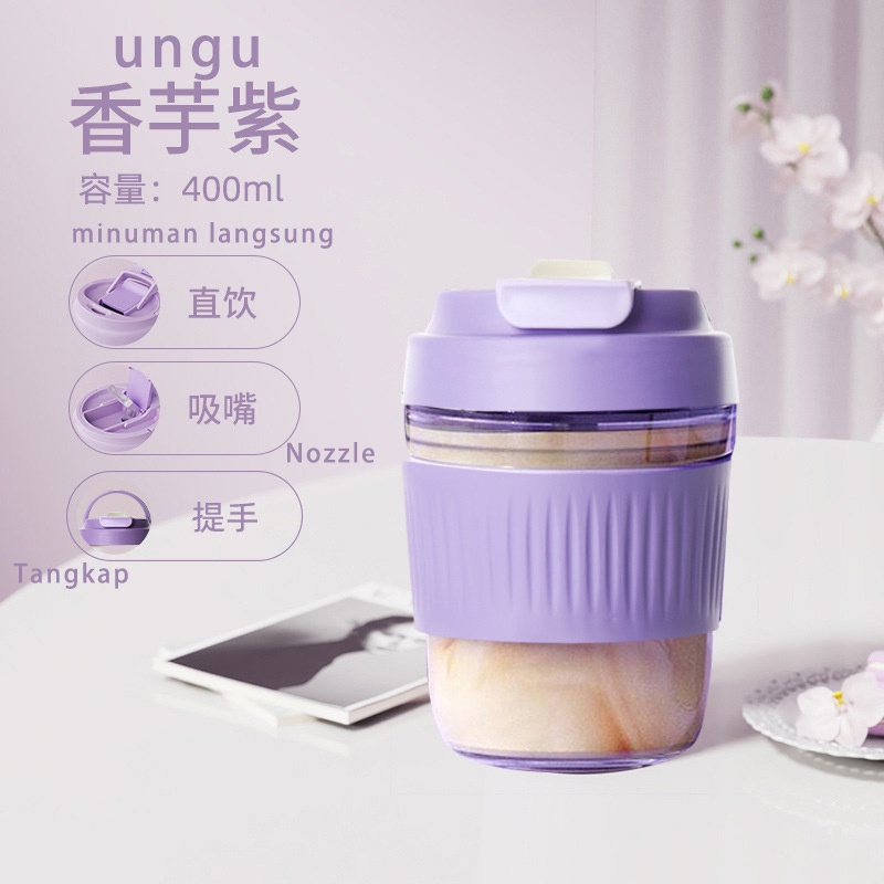 kaca home Kawan secangkir kopi secangkir minum ganda dengan straw portable menyertai secangkir teh