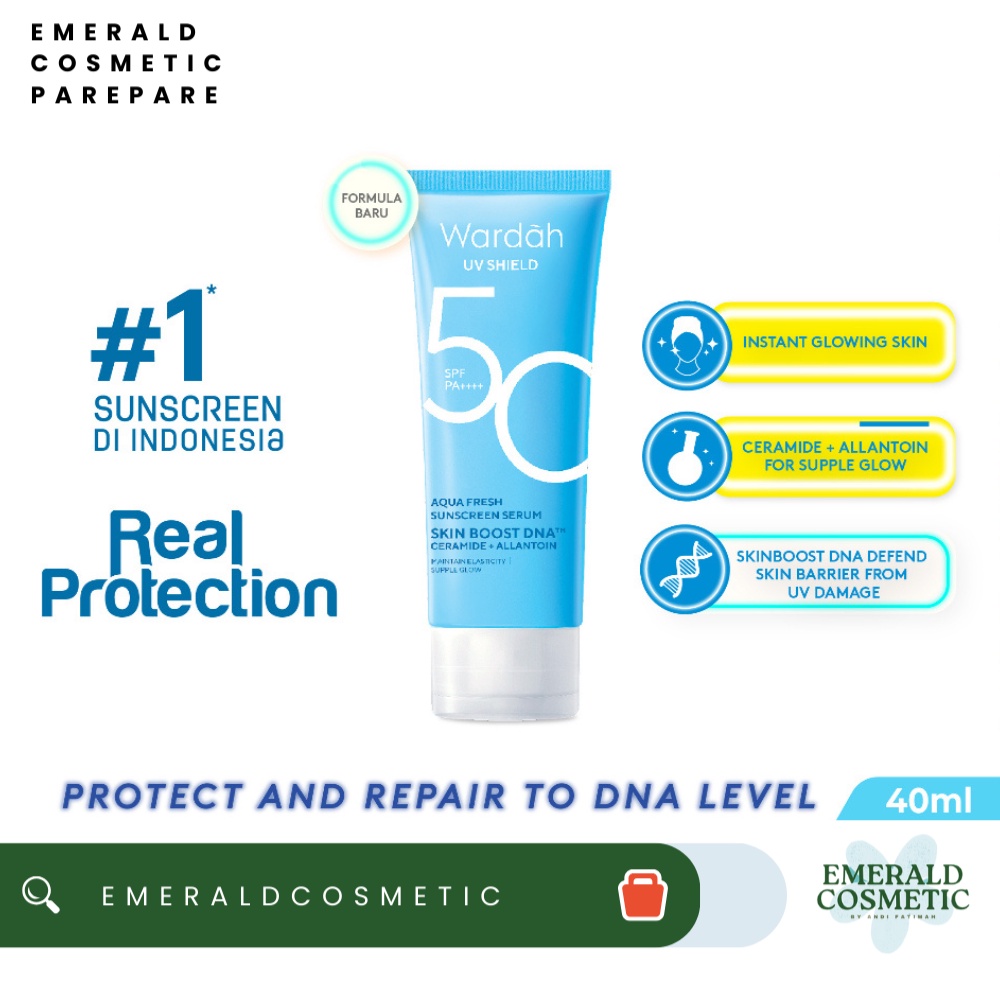 Wardah UV Shield Aqua Fresh Sunscreen Serum SPF 50 PA++++ | Sunscreen Wardah 50 SPF