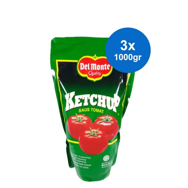 

Delmonte Saus Tomat Pouch 3 x 1000 gr