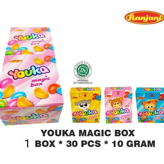 

RANJANI PERMEN JELLY YOUKA MAGIC BOX 1 BOX 30 BUNGKUS @10GRAM