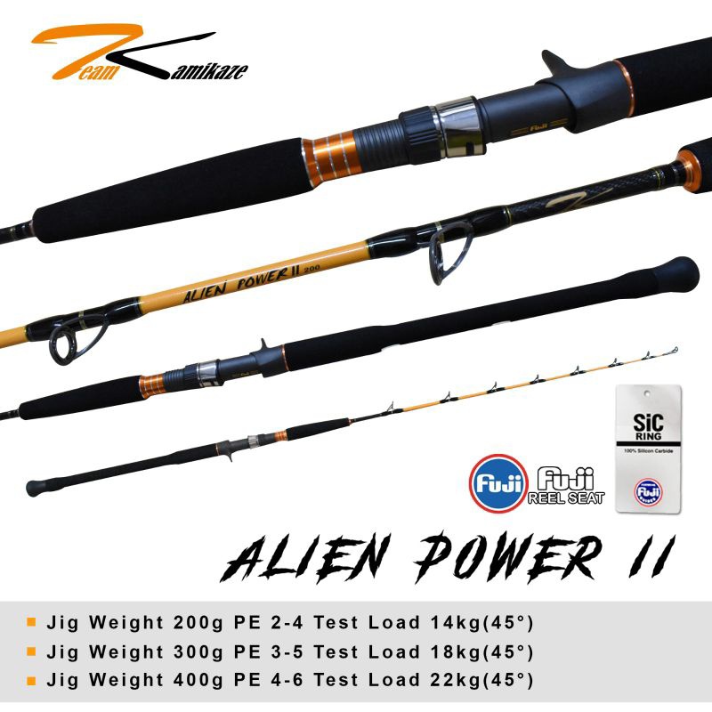 Joran Overhead Team Kamikaze Alien Power II Jigging Rod Tanpa sambungan ALAT PANCING| JORAN PANCING 