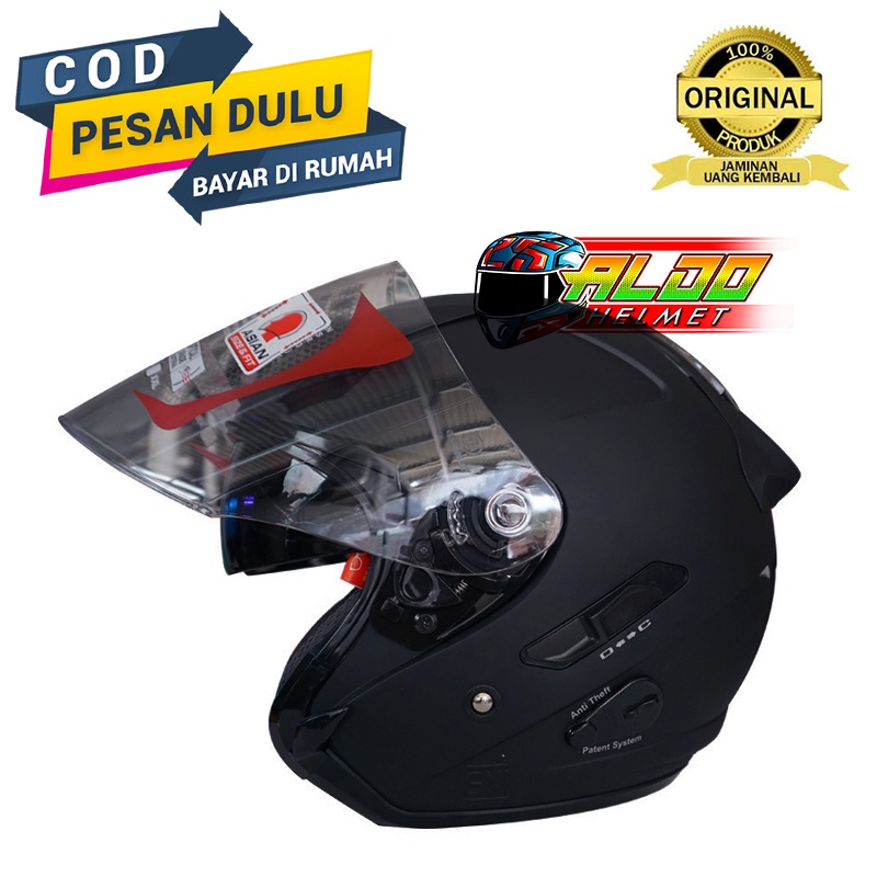 HELM KYT GALAXY FLAT R BLACK DOFF ORIGINAL / KYT GALAXY 2 VISOR TERMURAH / HELM KYT DOUBLE VISOR SNI