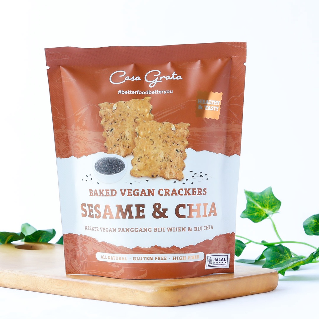 

20G SESAME CHIA CRACKERS Gluten Free Vegan Crackers SC20 - CASA GRATA