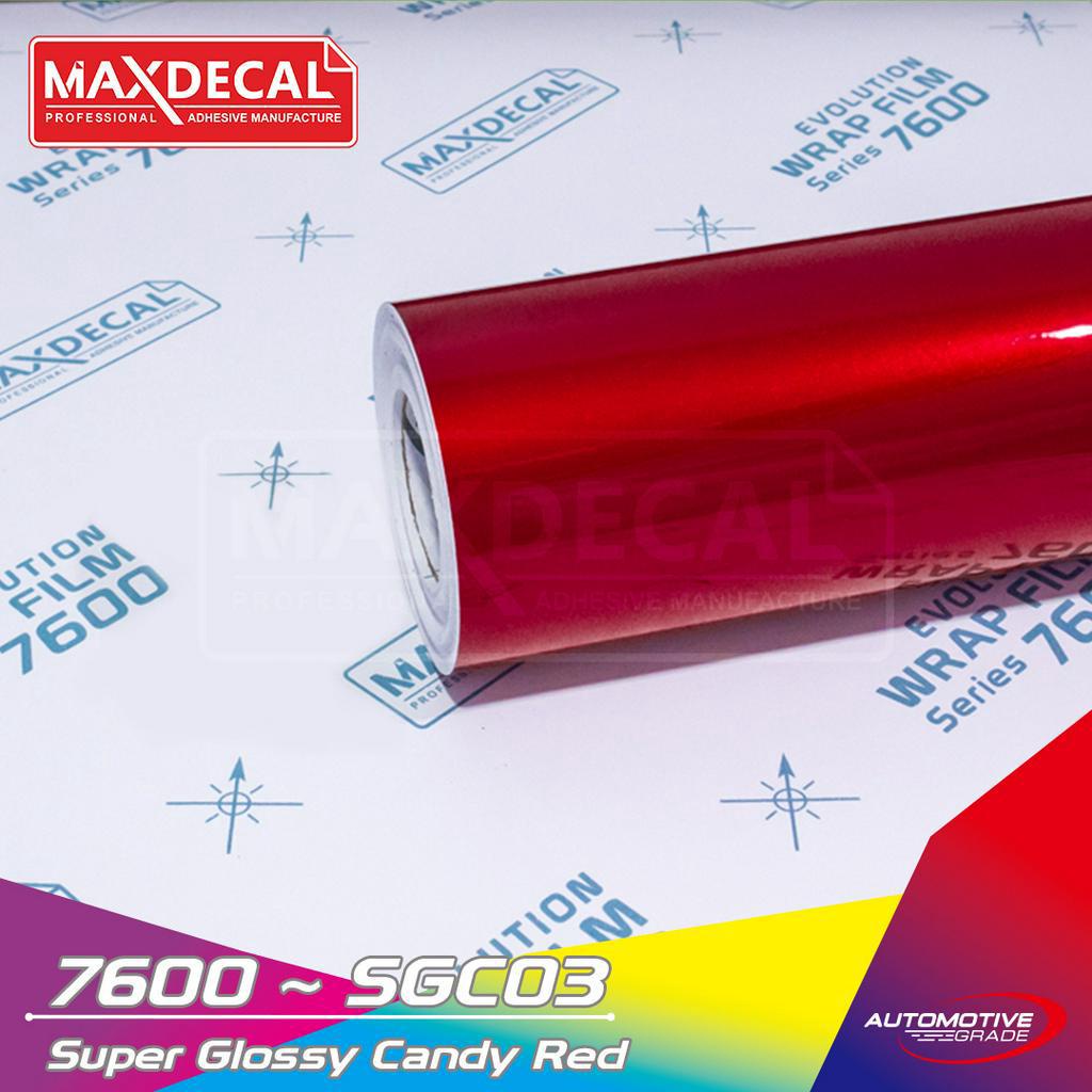 MAXDECAL 7600 - SGC03 RED Super Glossy Candy Metallic Merah Sticker Wrap [ROLL]