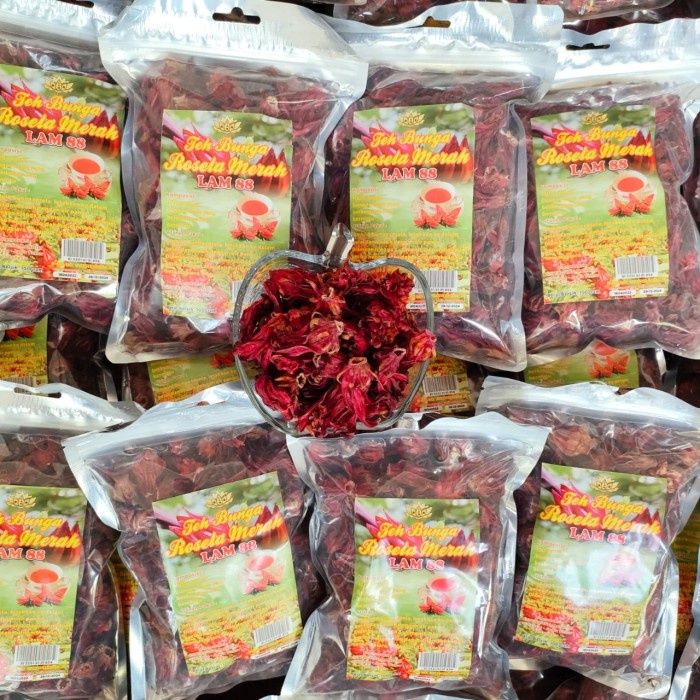 

✨PROMO✨ -teh seduh bunga Rosella merah kering super 100gram