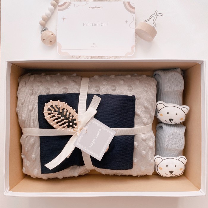 

New sage&sora maison set newborn baby hampers gift set kado lahiran anak - Abu-abu