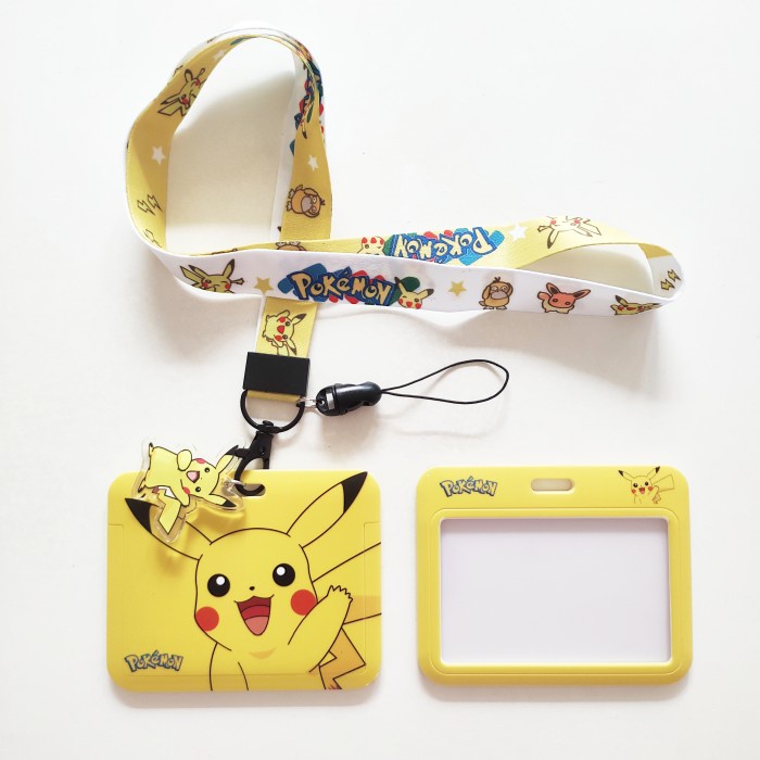 

[KSG-97] ID Card Holder Name Tag Lanyard / Kalung Kartu Anime Pokemon Pikachu - Pikachu 3