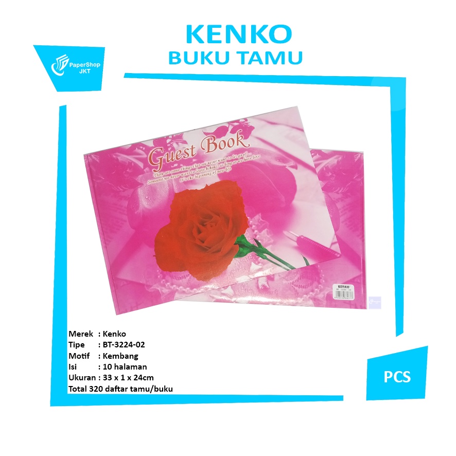 

KENKO - Buku Tamu BT 3224 Motif Kembang 02 - Pcs