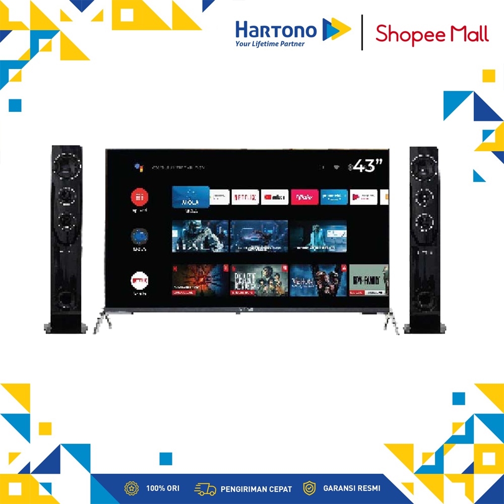 PROMO Polytron 43 Inch Smart Cinemax Android TV PLD43TAG9959 ( +SPKT1043_G )