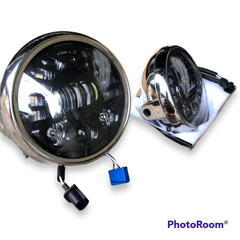 001 001 Lampu Depan Ninja SS batok ninja ss head lamp ninja SS HMA bulat chrome KW super set daymake