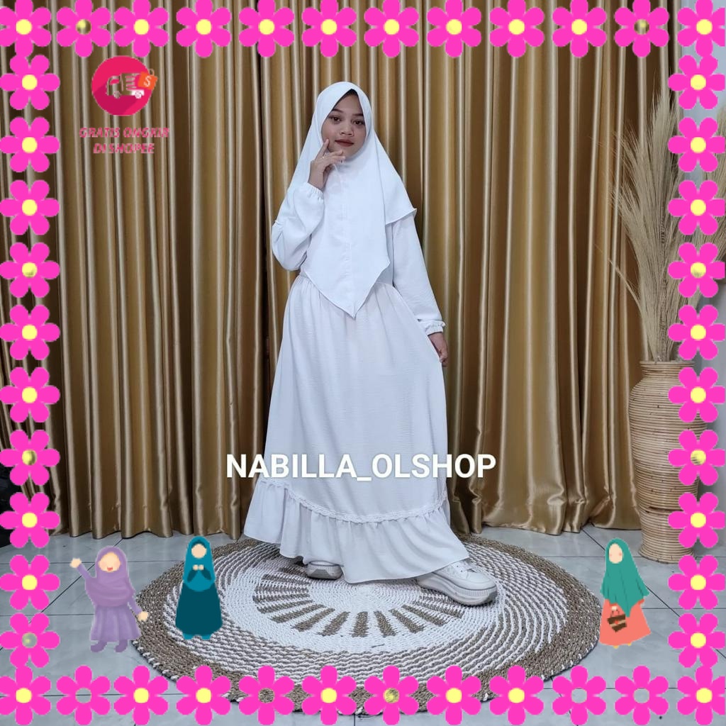 BAJU MUSLIMAH PEREMPUAN MENGAJI PIKNIK ULANG TAHUN LEBARAN/ Baju Muslim Anak | Gamis Anak Perempuan 