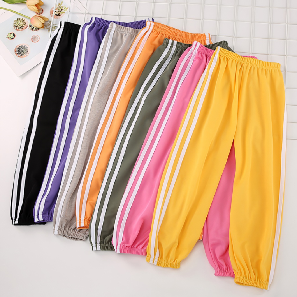 Celana Jogger Trening Sport Jogger Kolor Panjang Kids Anak Kecil Perempuan Cewek Cowok Laki Laki Lak