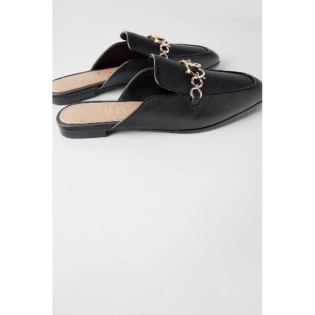 Sepatu Wanita Sandal Wanita Zara ZR-175 Leather Mule Loafer Flat shoes