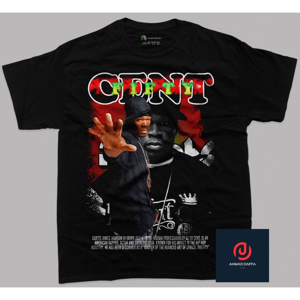 VINTAGE - 50 Cent T-Shirt - Baju - Kaos - Baju Kaos Vintage - Cotton Combed 24s