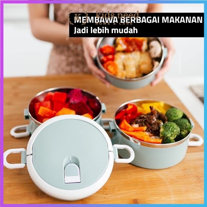 BestPromo Rantang Stainless 2 Susun Tahan Panas Rantang Susun Lunch Box Tempat Makanan