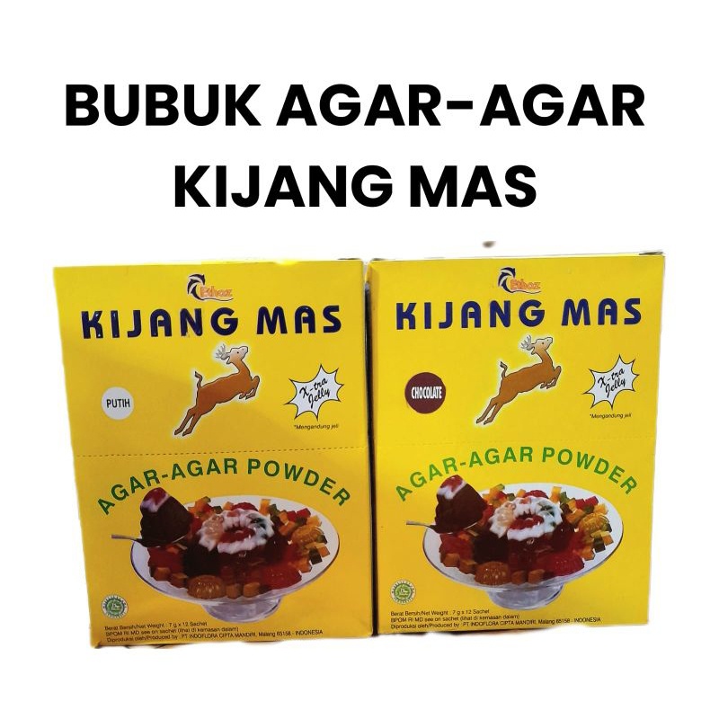 

(Isi 12) Agar-agar Kijang Mas 7 gr / Bubuk Agar-agar Jelly