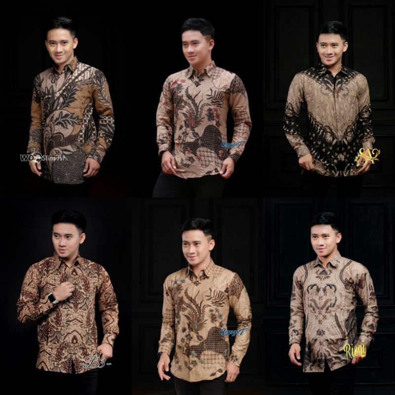 Kemeja Batik Pria Lengan Panjang Kemeja Batik Casual / Katoran /Kondangan Batik pria coklat kemeja c