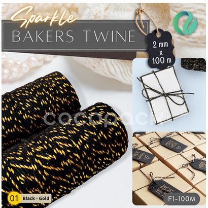

Sparkle Bakers Twine Benang Ikat Katun Hias Tali Warna 2mm 100M - Silver-White