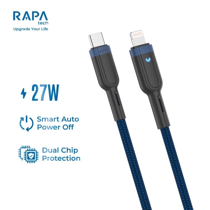 RAPAtech DC1104 Line Off USB-C to Lightning 27W Smart Auto Power OfF Cable