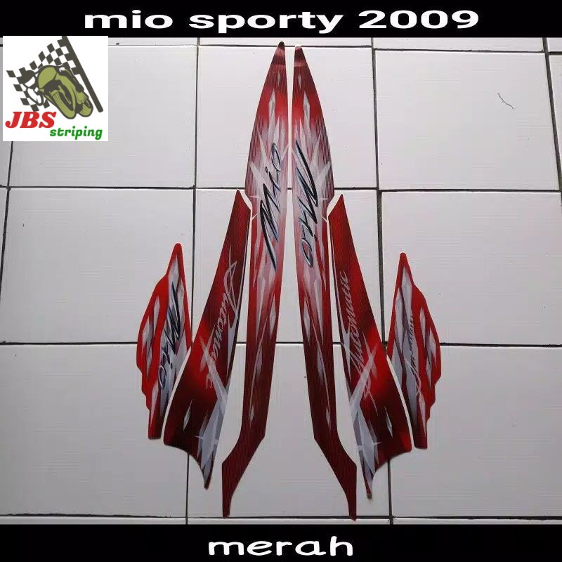 striping mio smile stiker yamaha mio smile sporty karbu lama thn 2009 merah