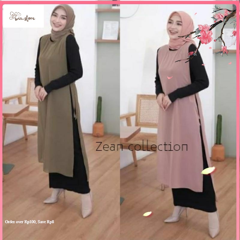 Outer Kekinian / Outer Long Vest Crinkle Airflow / Outer Kondangan Wanita Kekinian