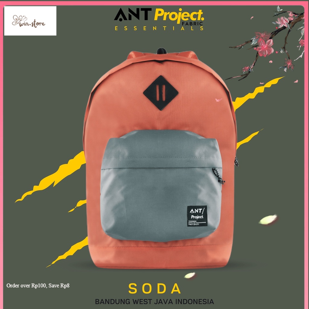 Tas Ransel Terkini / ANT PROJECT - Tas Backpack SODA - ORANGE COMB - Tas Ransel