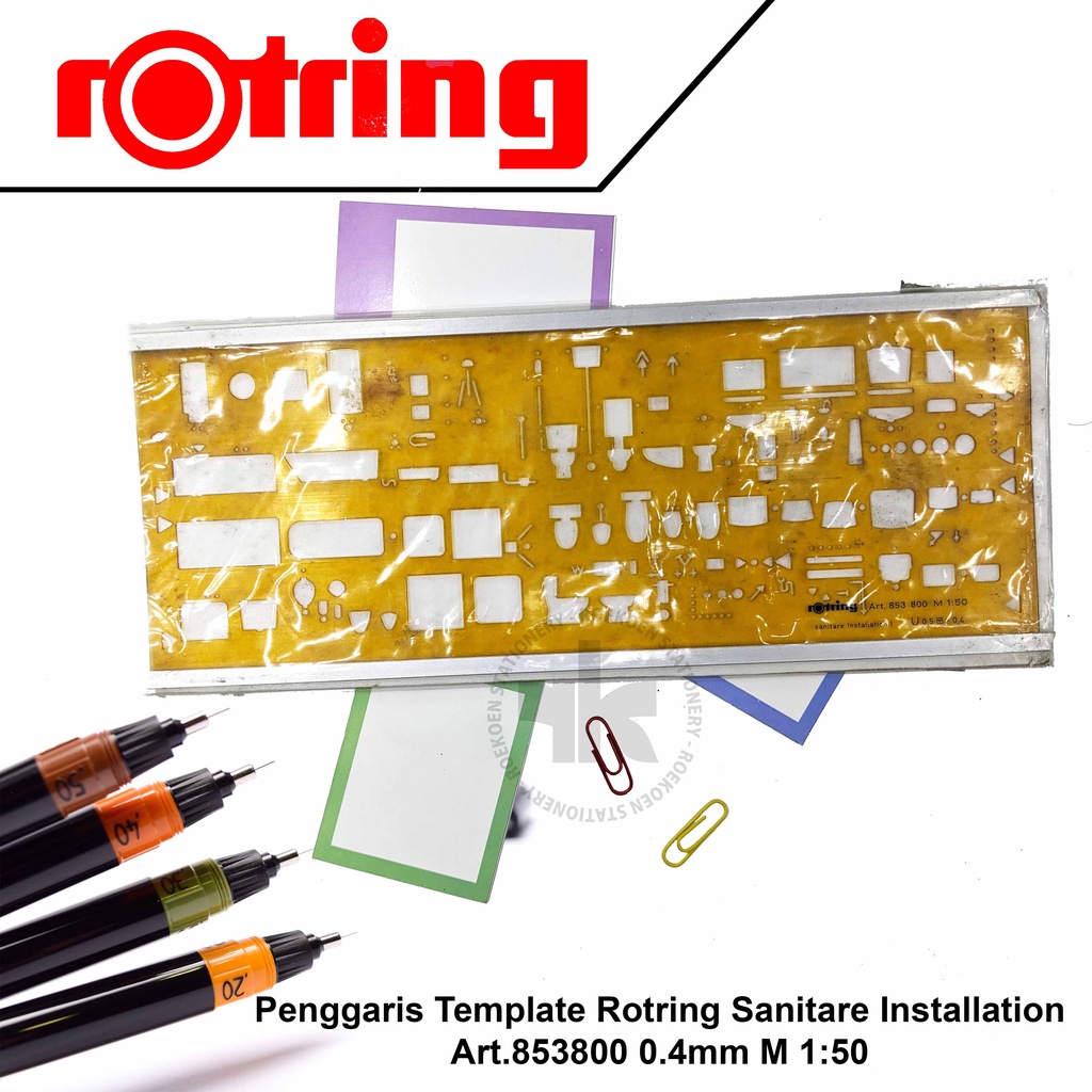 

Rotring Penggaris Template / Sablon Sanitare Installation Art.853 800 0.4mm M 1:50