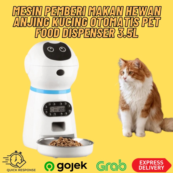 Mesin Pemberi Makan Hewan Anjing Kucing Otomatis Pet Food Dispenser 3.5L