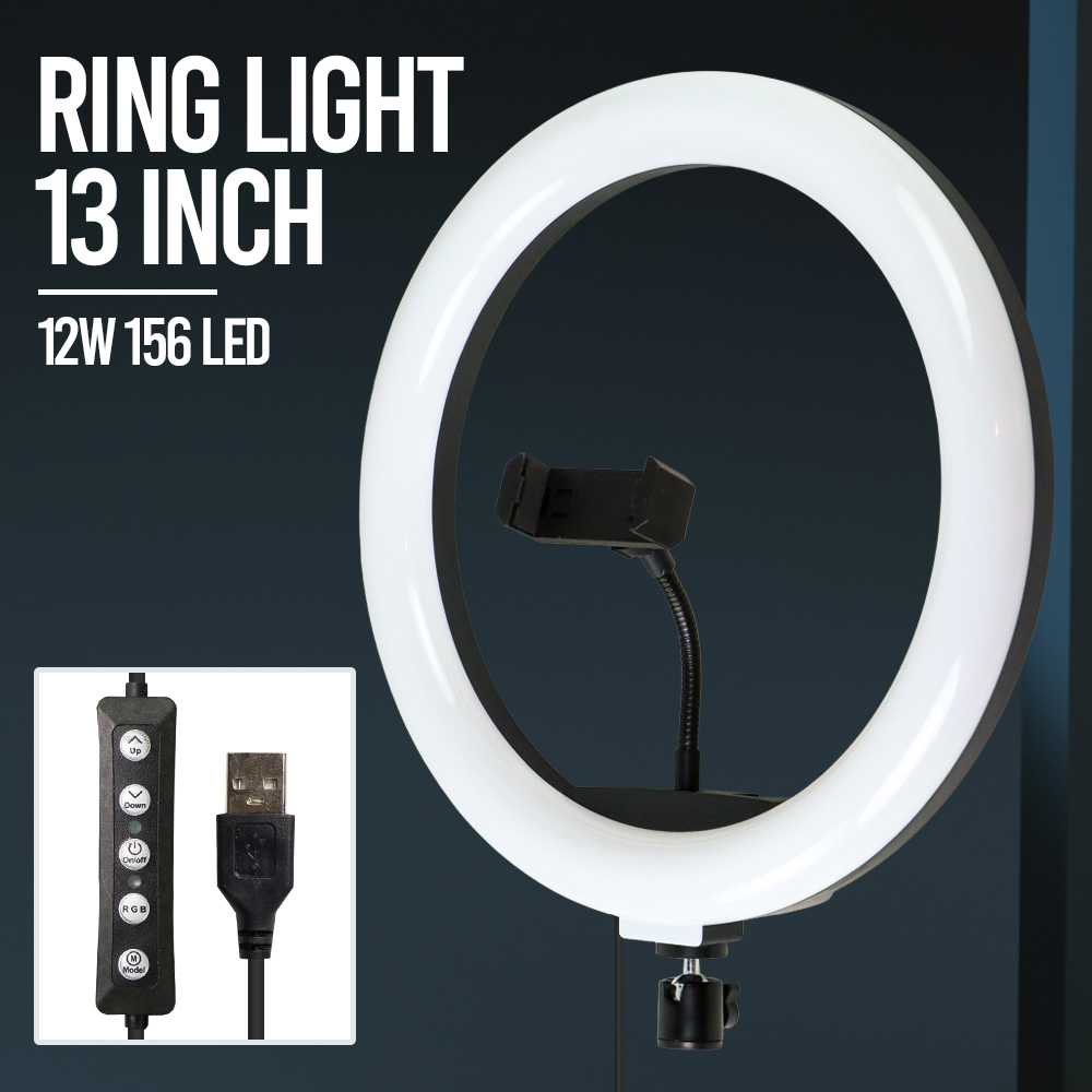 [H5] B-Light Lampu Ring Light RGB LED 12W 156 LED 13 Inch 1 Holder - F-330Q