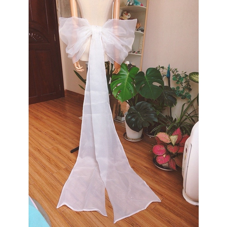 Jepitan /jepit baju  pita bow besar Korea organza bridal