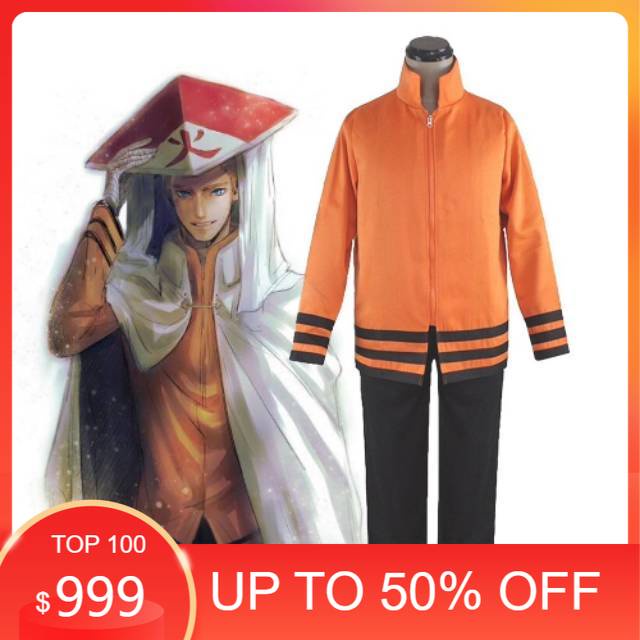 AKSESORIS COSPLAY/ Boruto: Naruto the Next Generation Uzumaki Naruto hokage ver Cosplay Costume Anim