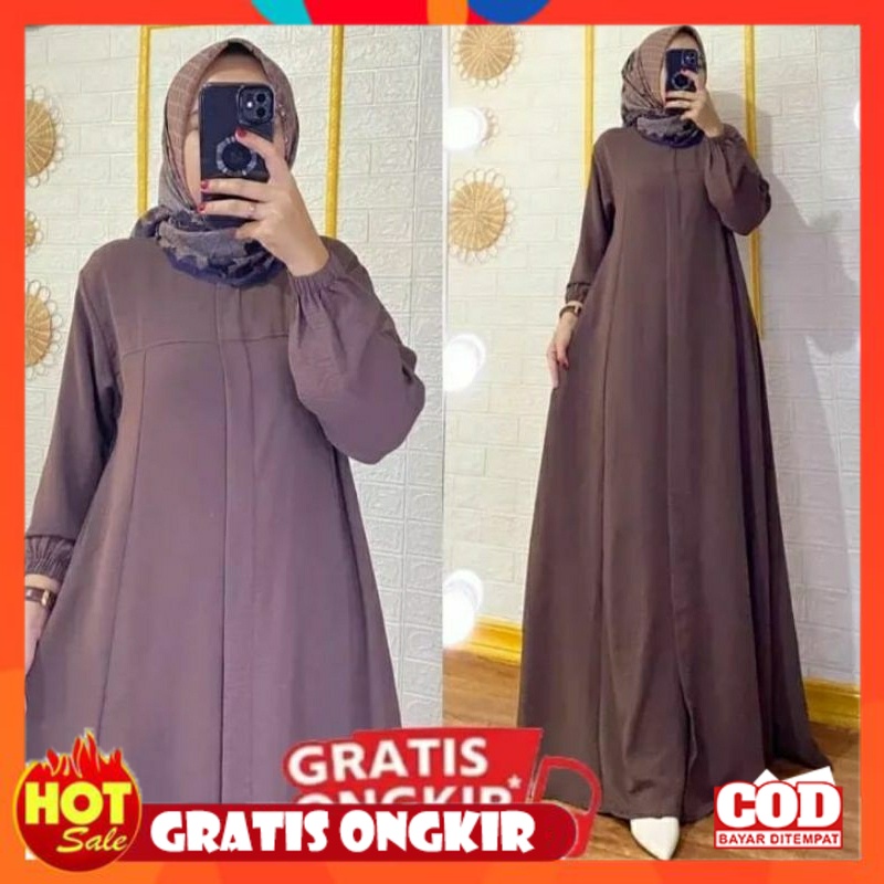 KAIN ADEM HALUS TEBAL / gamis polos elsira abaya crinkle airflow premium jumbo freandly terbaru 2023