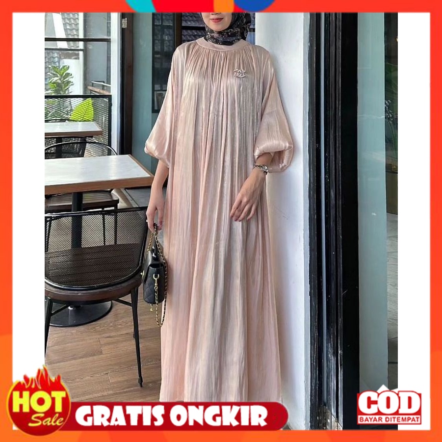 KAIN ADEM HALUS TEBAL / Gamis jumbo ld 140 Ameera dress Gamis shimer silk premium Gamis bahan silk P