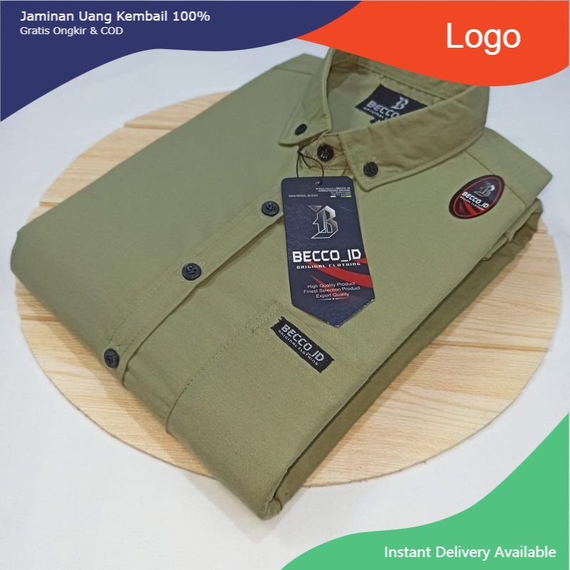 Kemeja Polos Pendek JUMBO SAGE GREEN PRIA Hem kemeja Casual crem/ Murah lebay