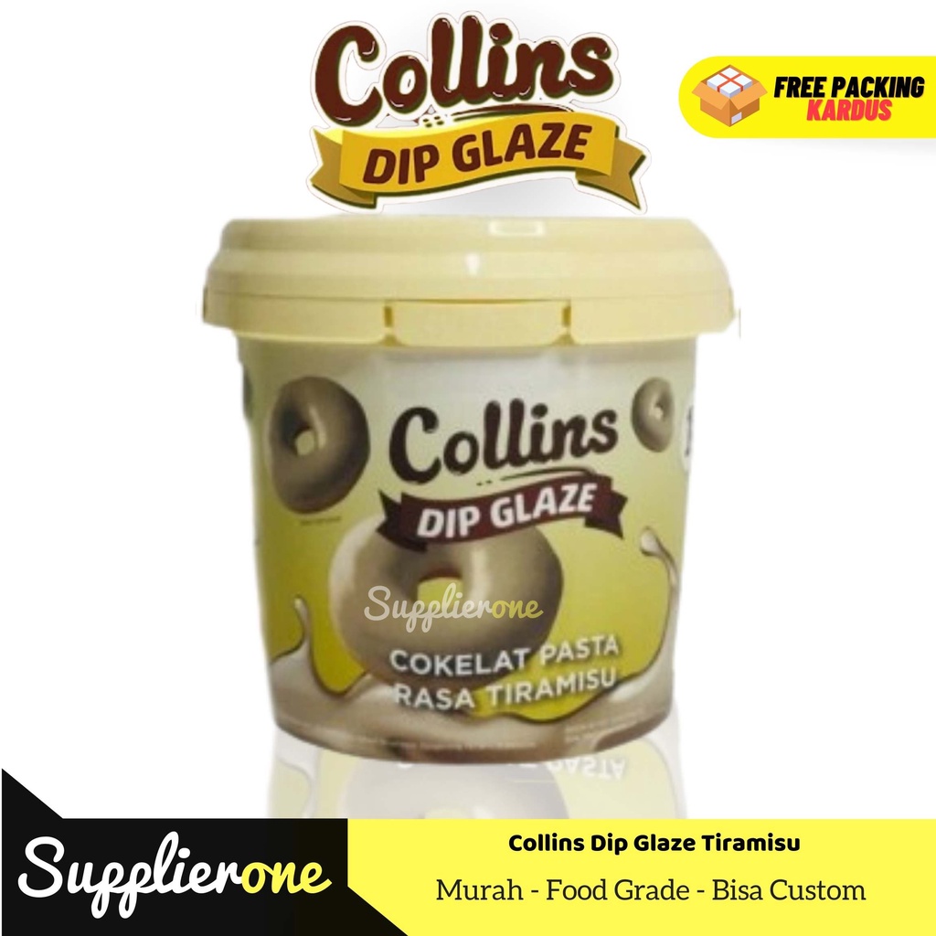 

Collins Dip Glaze Tiramisu 1kg / Dip Glaze / Dip Glaze Collins / Toping Donat / Toping Es kulkul /Toping Roti bakar / Toping Kue