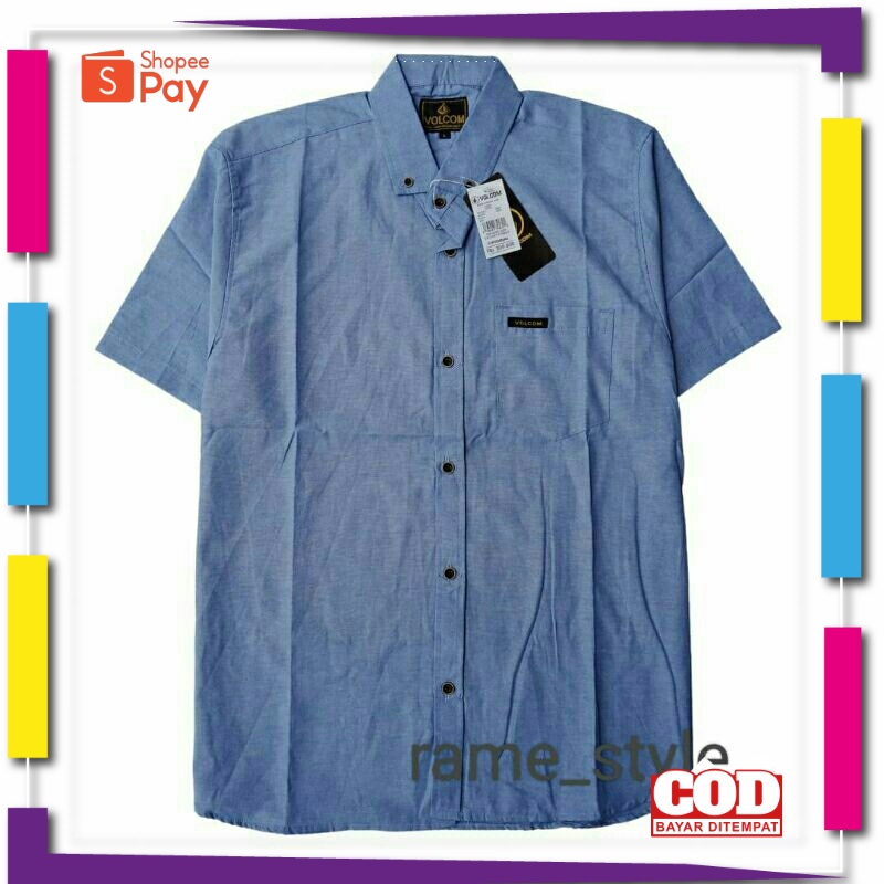 PREMIUM KOREAN STYLE / KEMEJA PRIA KEMEJA POLOS PENDEK KEMEJA KASUAL HEM PRIA POLOS
